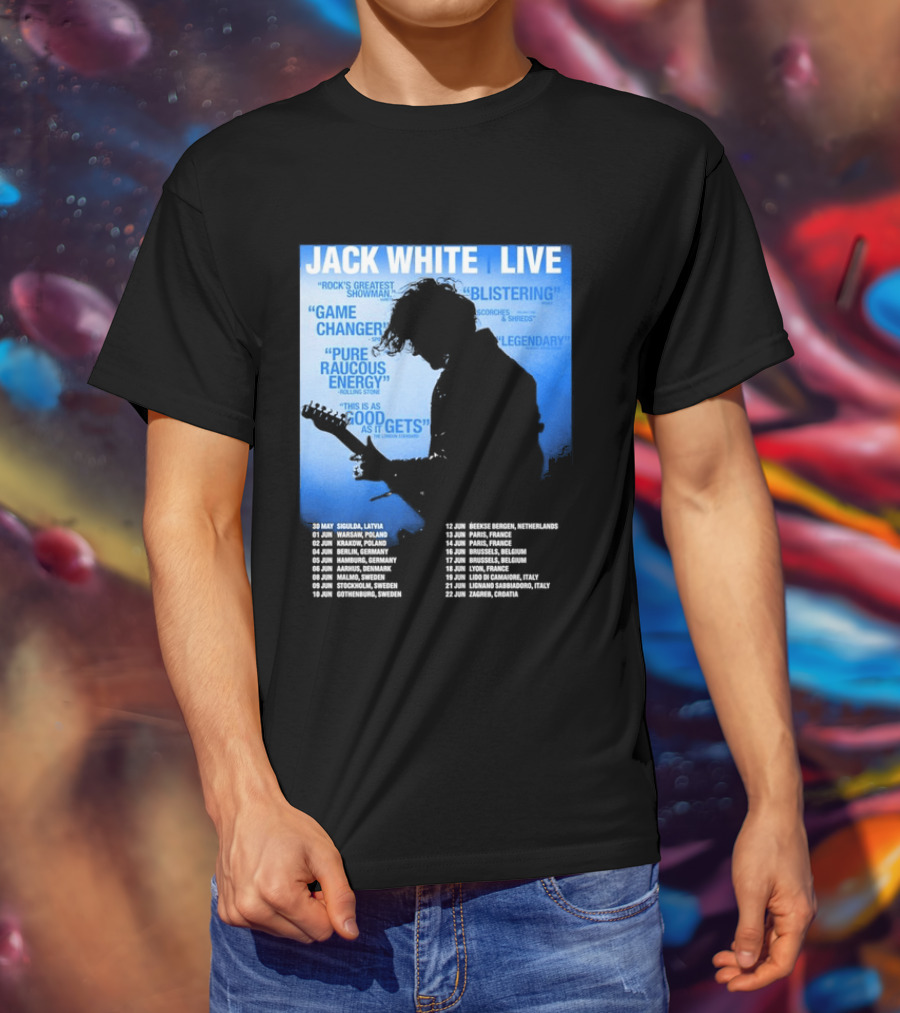 Jack White Live Europe 2026 Tour Dates Schedule Legendary Rock Concert Experience T-Shirt