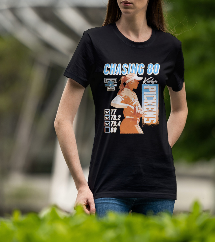 Karlyn Pickens Tennessee Lady Volunteers Softball Chasing 80 T-Shirt