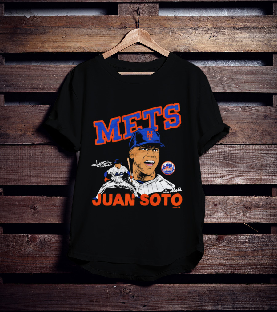 Mets Juan Soto Caricature Tri Blend T-Shirt