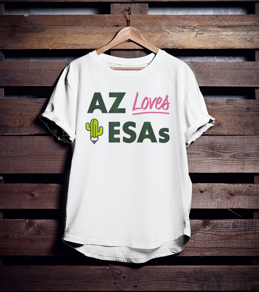 AZ Loves Education Savings Accounts Cactus Pencil Arizona Teacher ESAs T-Shirt