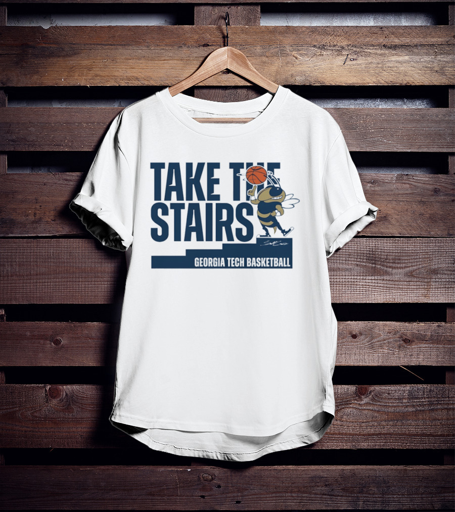 Georgia Tech Basketball Take The Stairs Buzz Basketball T-Shirt