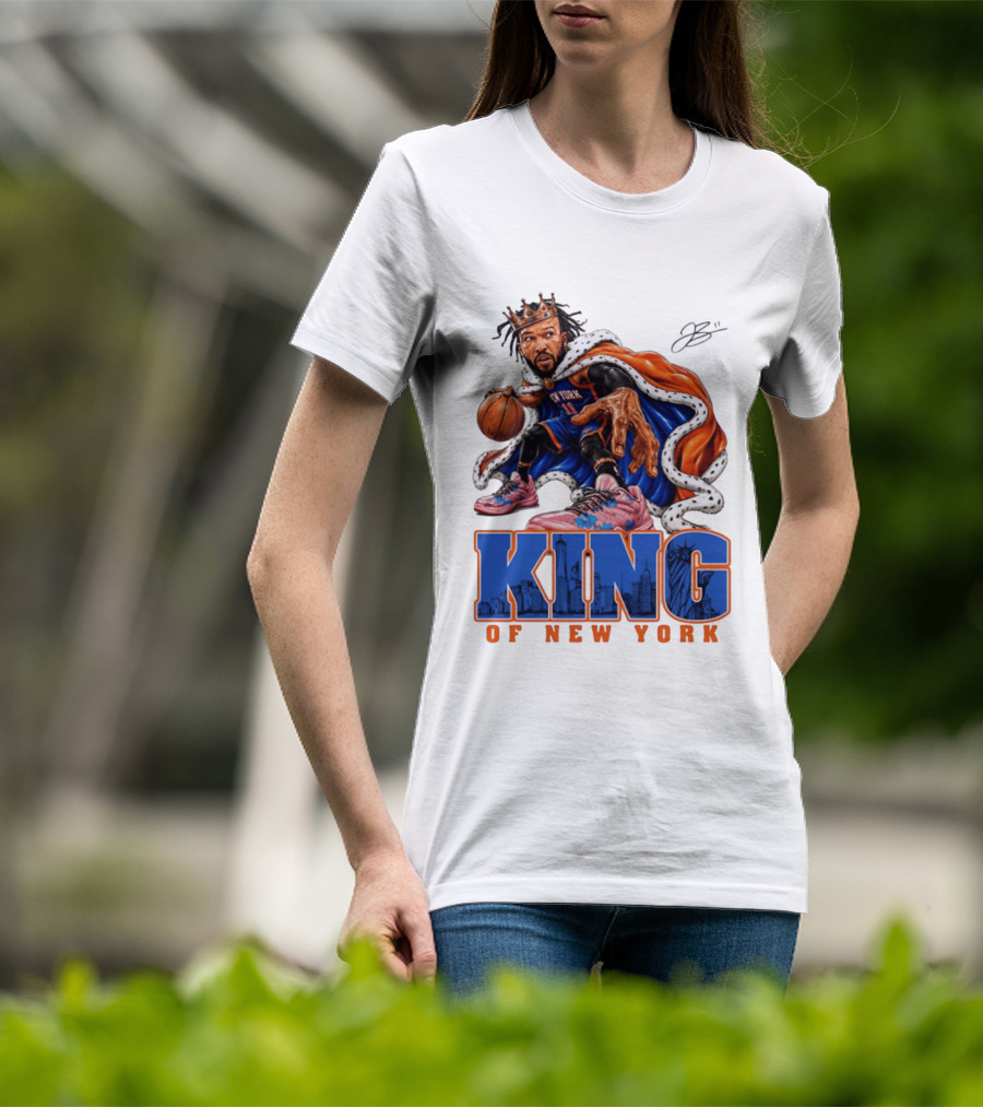 Jalen Brunson King Of New York Knicks Crown Cape T-Shirt