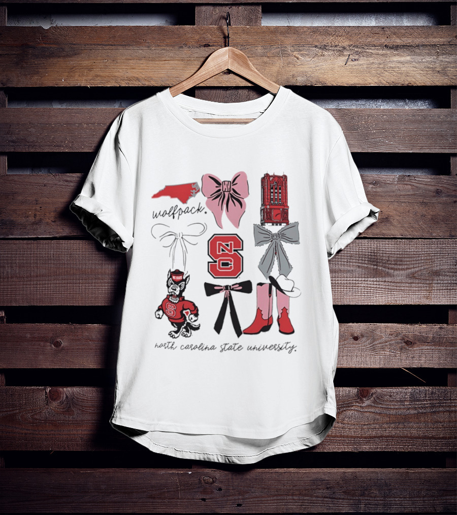 NC State Wolfpack Bows Boots North Carolina State University T-Shirt