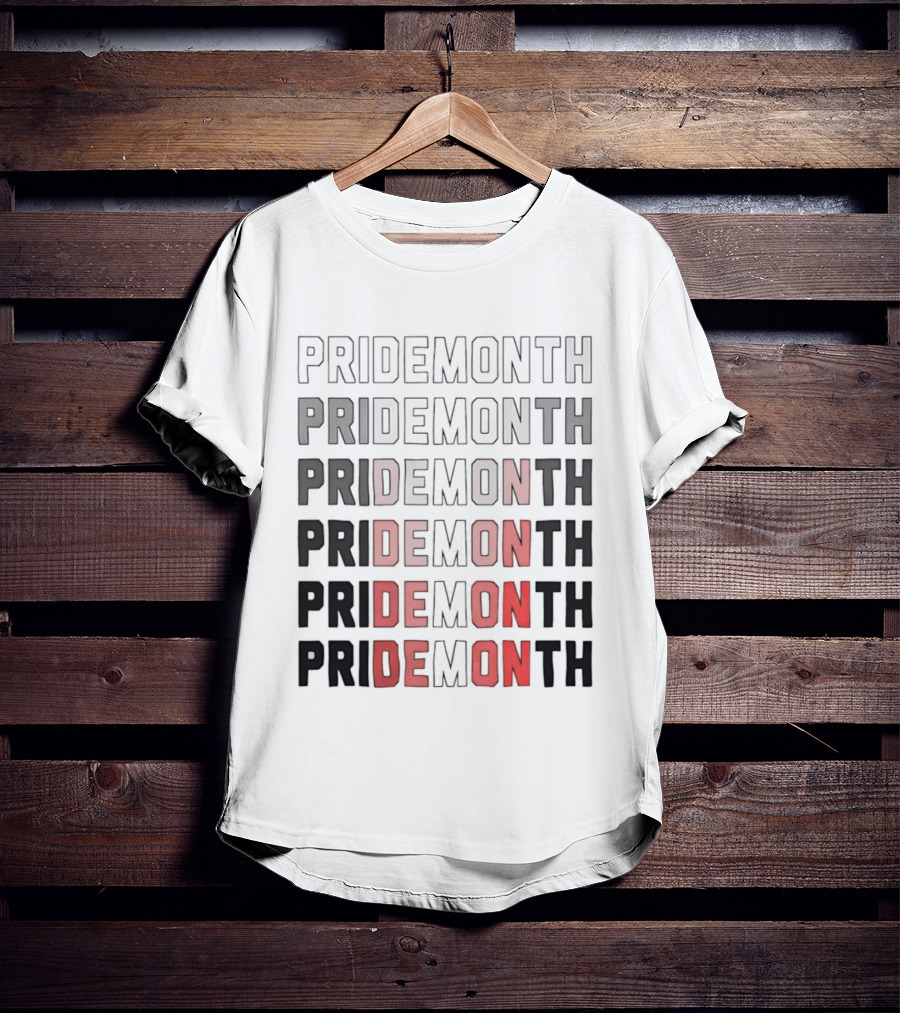 Pride Month Lesbian Flag Gradient Minimalist Rainbow DE Month T-Shirt