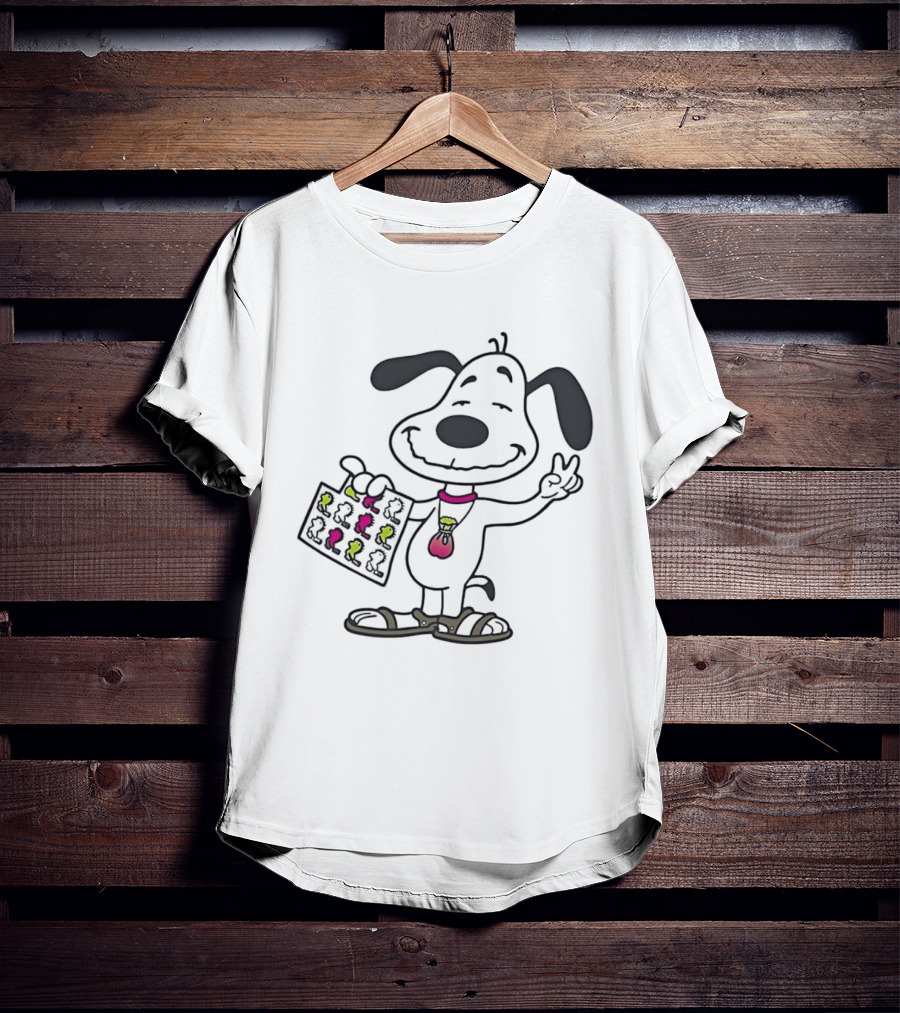 Snoopy Peace Sign Hippie Woodstock Peanuts Pop Culture T-Shirt