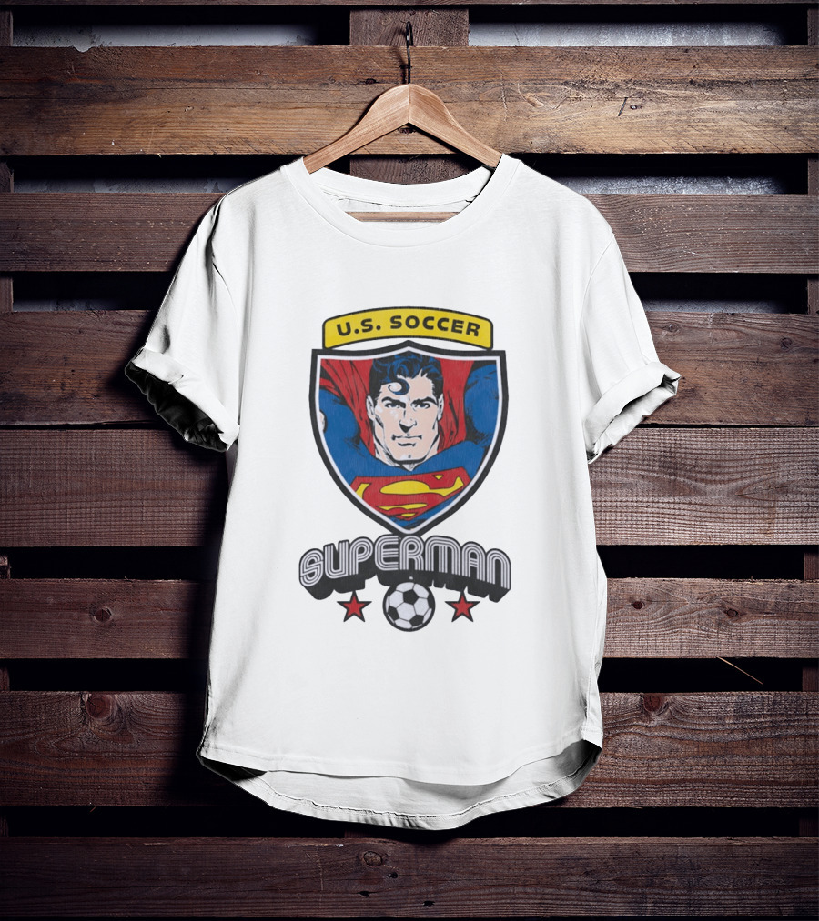 Superman U.S. Soccer Shield Soccer Ball Iconic Crest T-Shirt