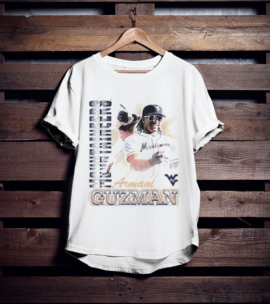 Armani Guzman West Virginia Mountaineers Baseball Player T-Shirt