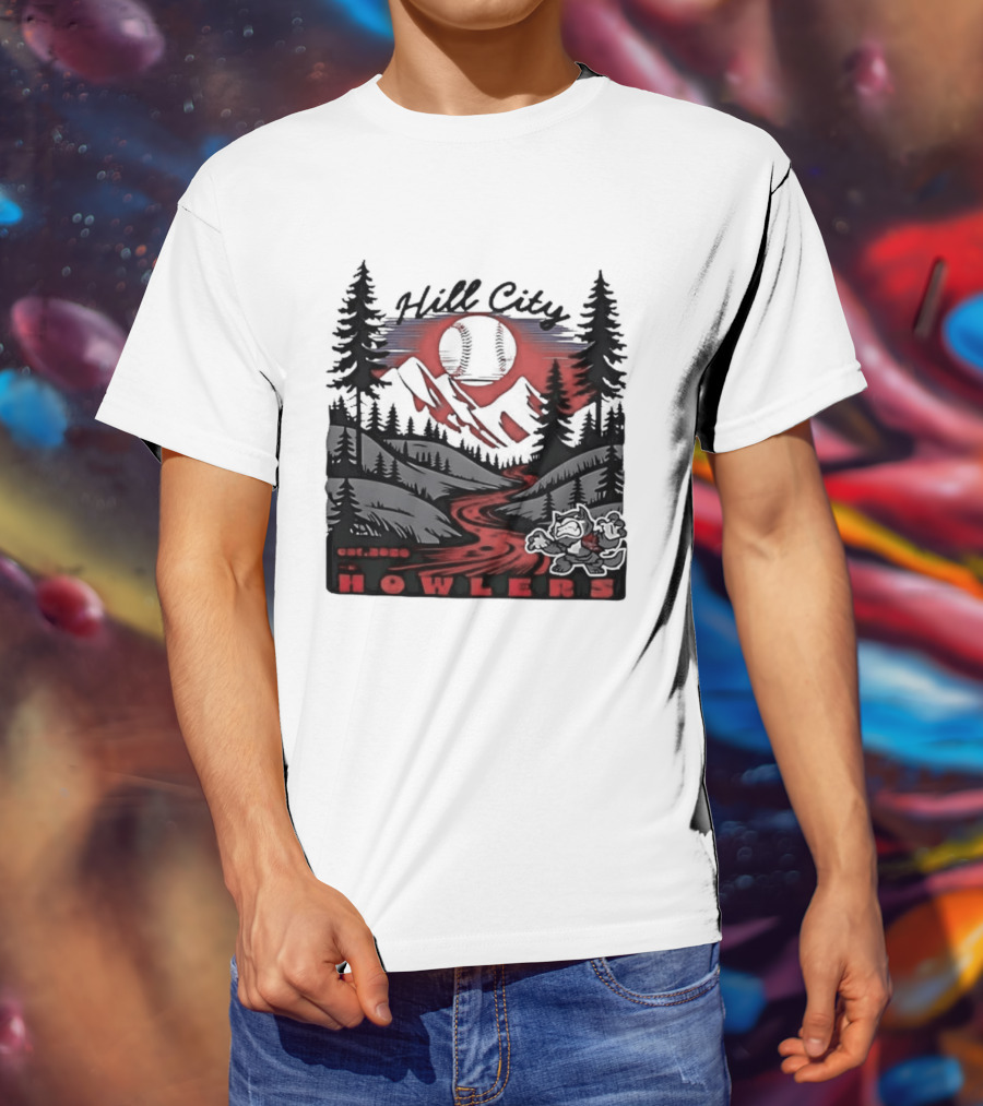 Hill City Howlers Est 2020 Mountain Pine Tree Forest Nature Sports T-Shirt