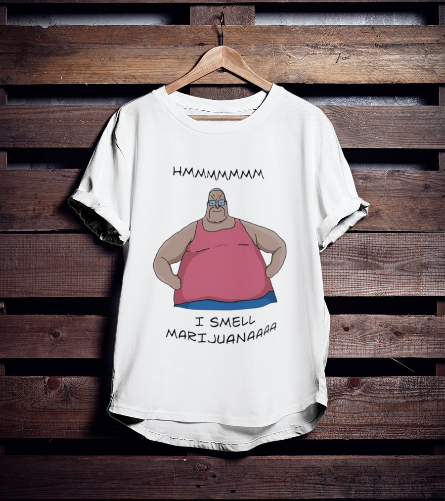 HMMMMMMM I Smell Marijuana Meme Character In Pink T-Shirt