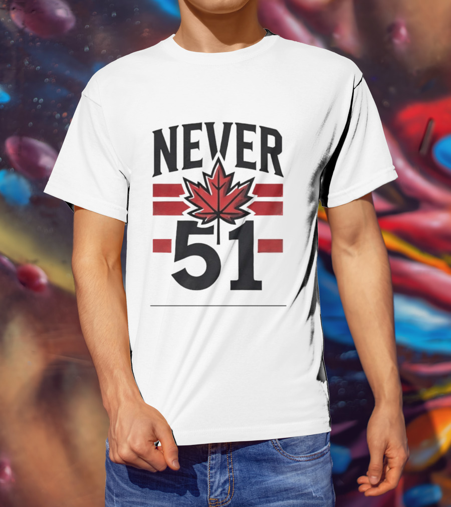 Never 51 Canada Flag Maple Leaf T-Shirt