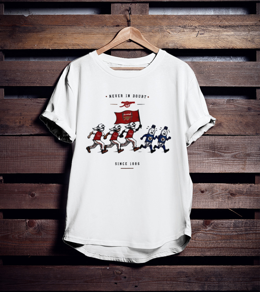 Never In Doubt Since 1886 Arsenal Cartoon Red Flag T-Shirt