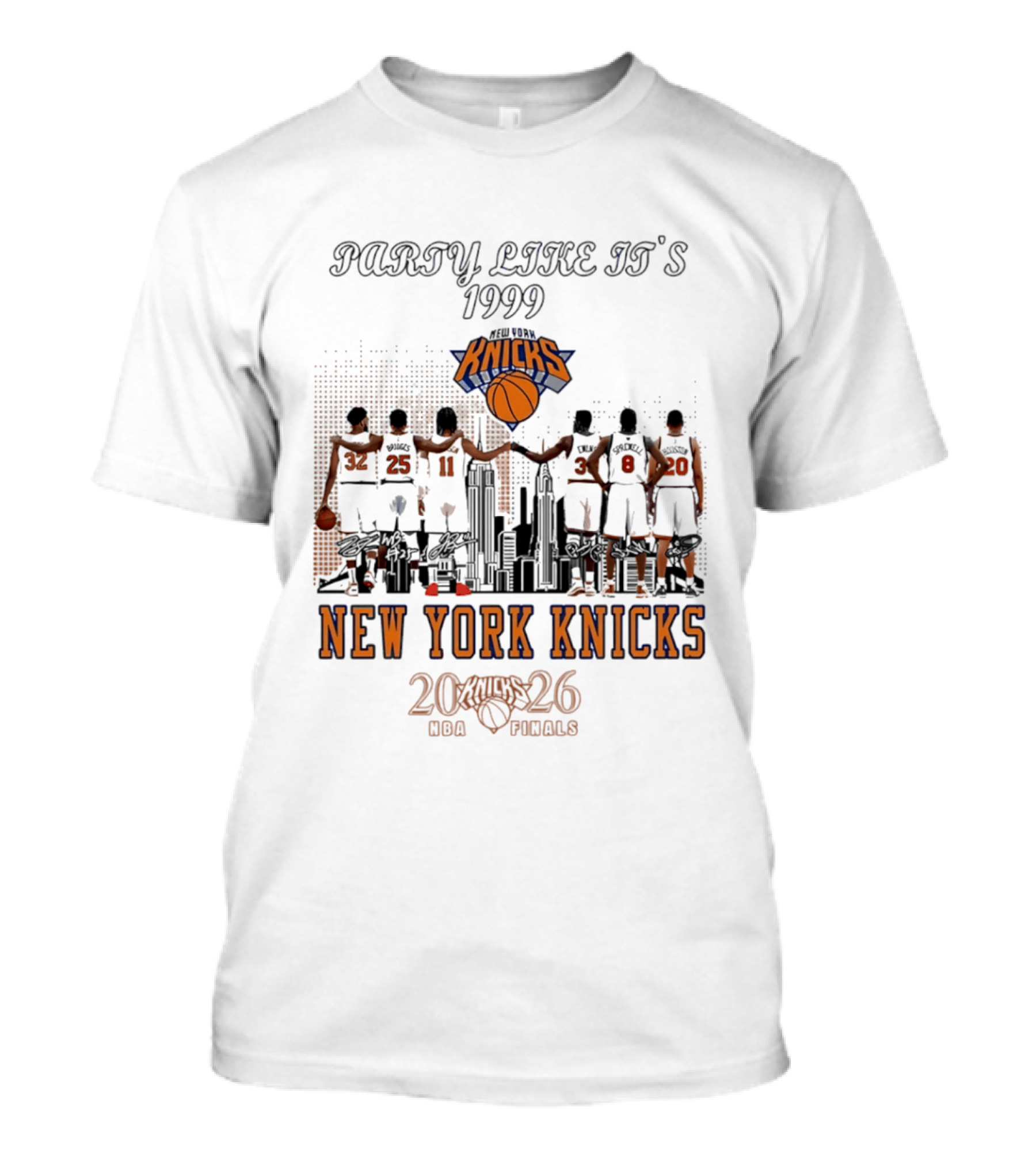 Party Like It's 1999 New York Knicks 2026 NBA Finals Skyline T-Shirt