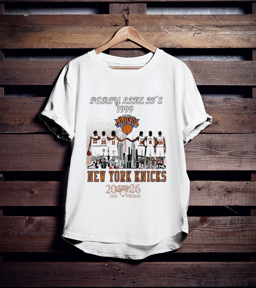 Party Like It's 1999 New York Knicks 2026 NBA Finals Skyline T-Shirt