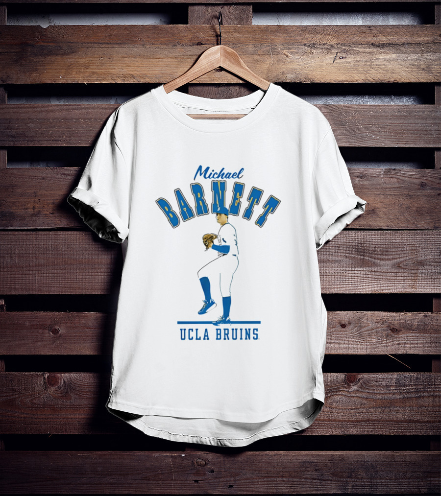 Michael Barnett UCLA Bruins Baseball Pitching T-Shirt