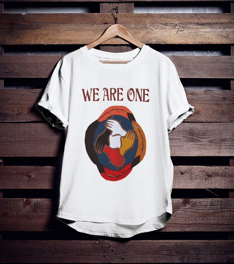 We Are One Unity Hands Feathers Orange Culture Heritage Collective T-Shirt