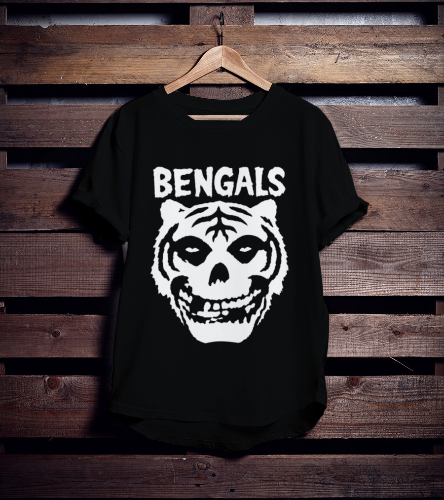 Bengals Skull Tiger Face Fusion T-Shirt