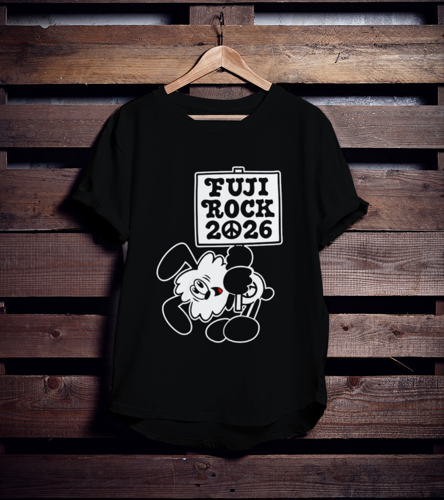 Fuji Rock 2026 Peace Sign Cartoon T-Shirt