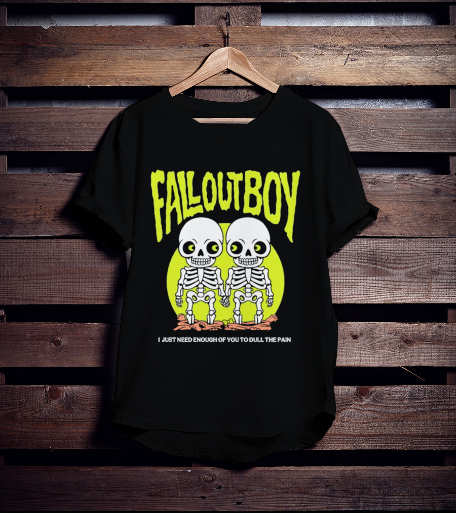 Fall Out Boy Twin Skeleton I Just Need Enough Of You To Dull The Pain T-Shirt