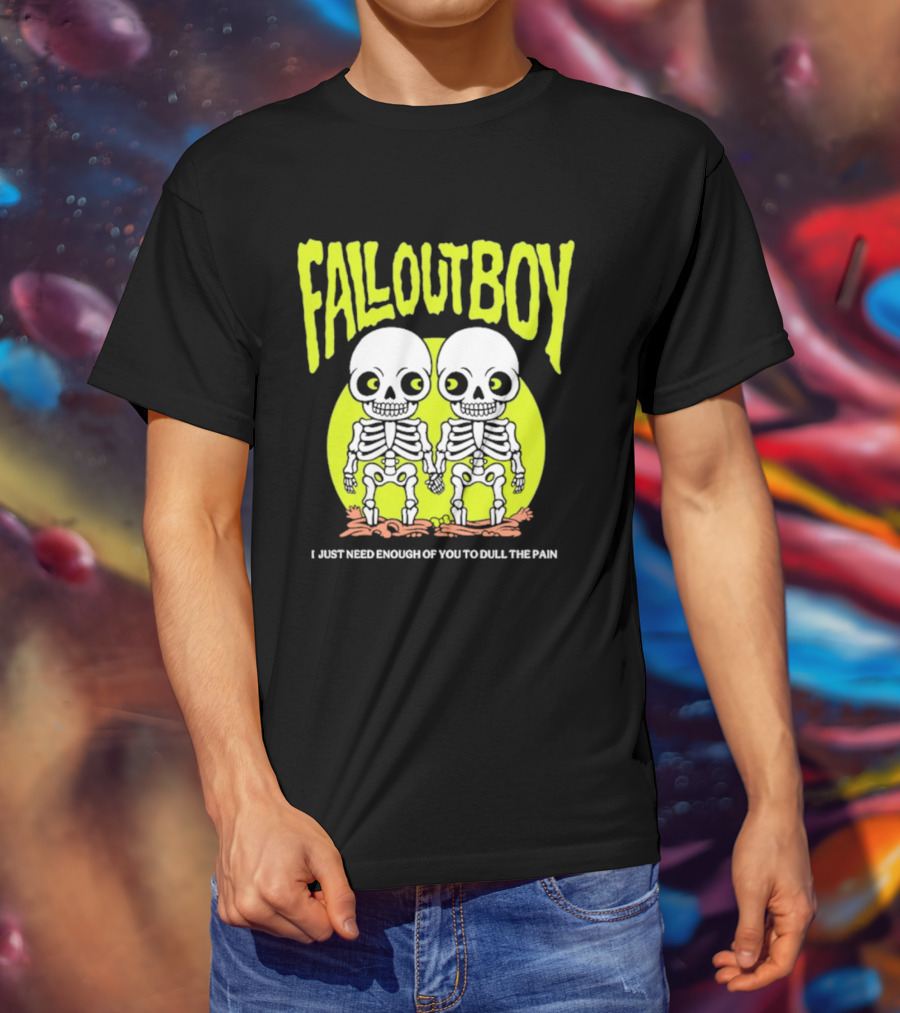 Fall Out Boy Twin Skeleton I Just Need Enough Of You To Dull The Pain T-Shirt