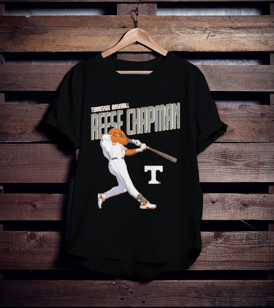Tennessee Baseball Reese Chapman Swinging Action T-Shirt