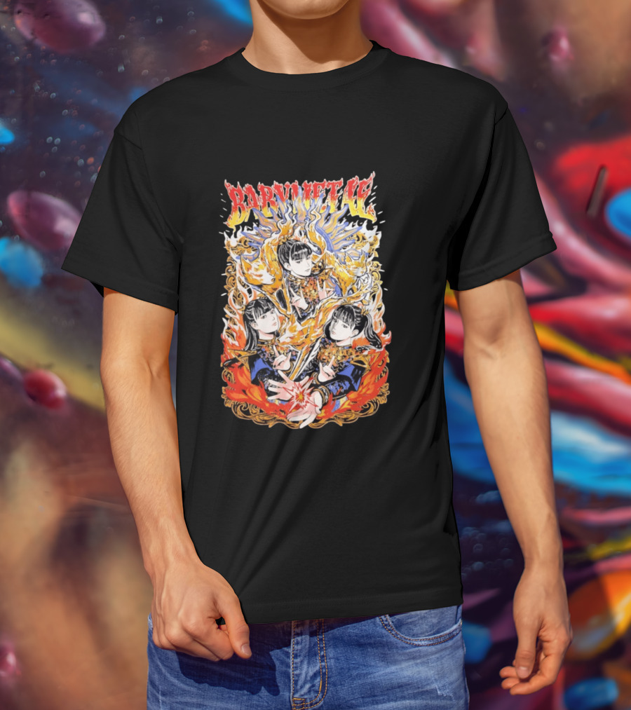 Babymetal Fox God Trio Flames Heavy Metal T-Shirt