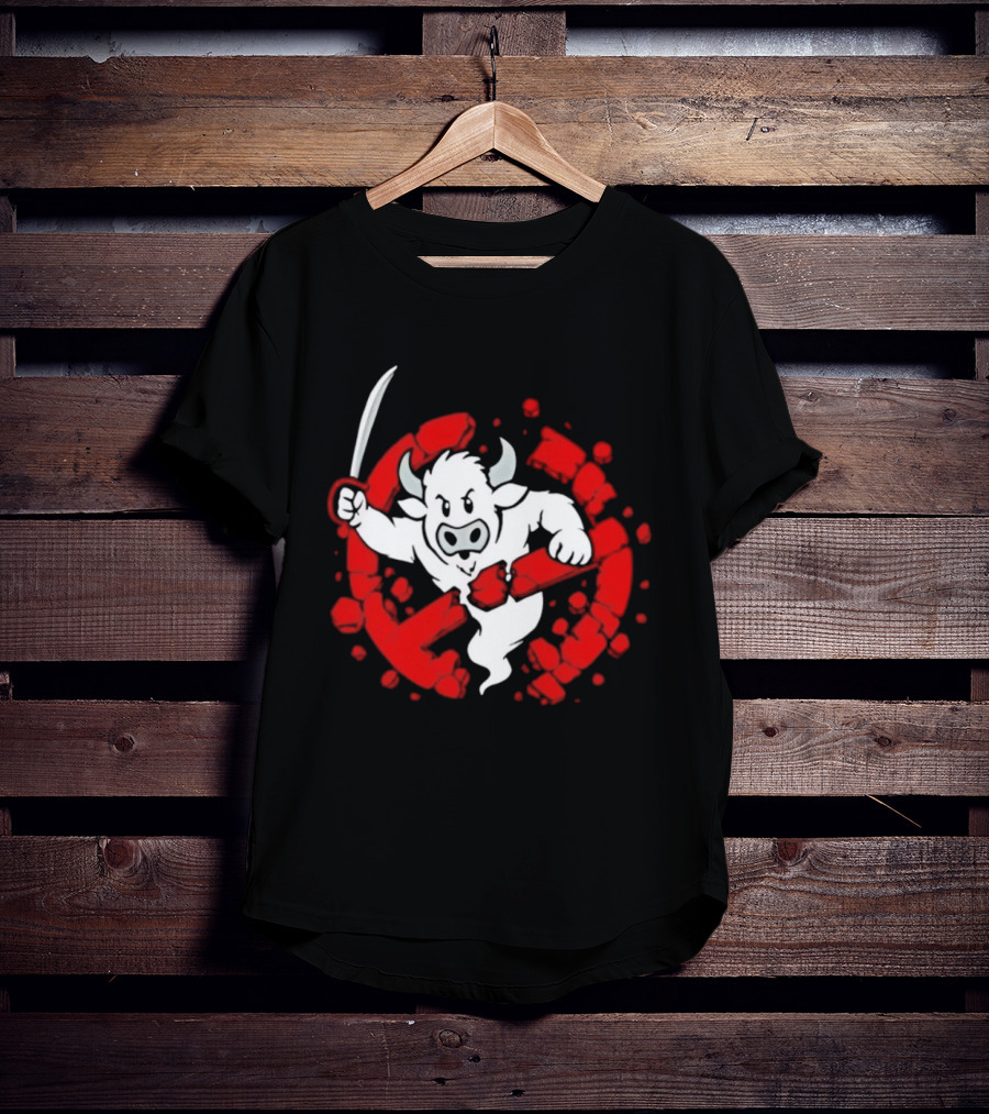 Buffalo Ghostbusters Crossed Out Ghost Red Circle T-Shirt