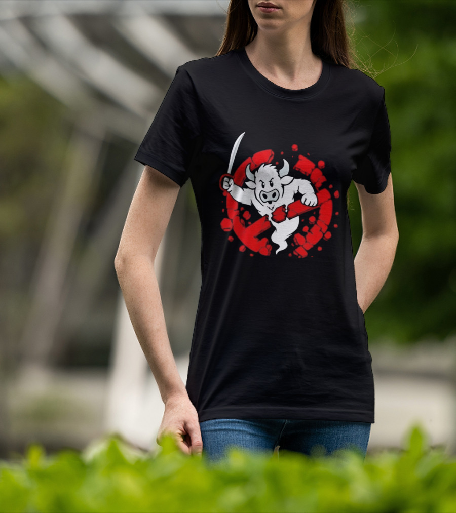 Buffalo Ghostbusters Crossed Out Ghost Red Circle T-Shirt