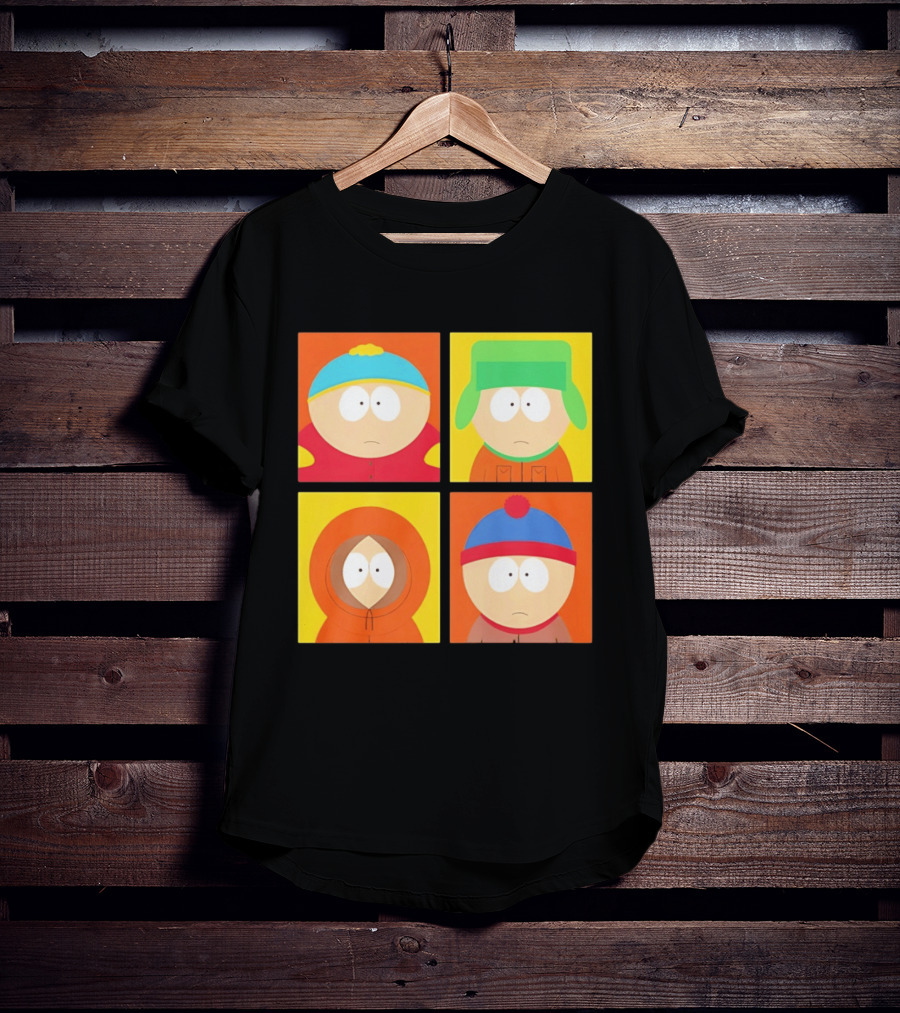 South Park Characters Cartman Kyle Kenny Stan Pop Blocks T-Shirt