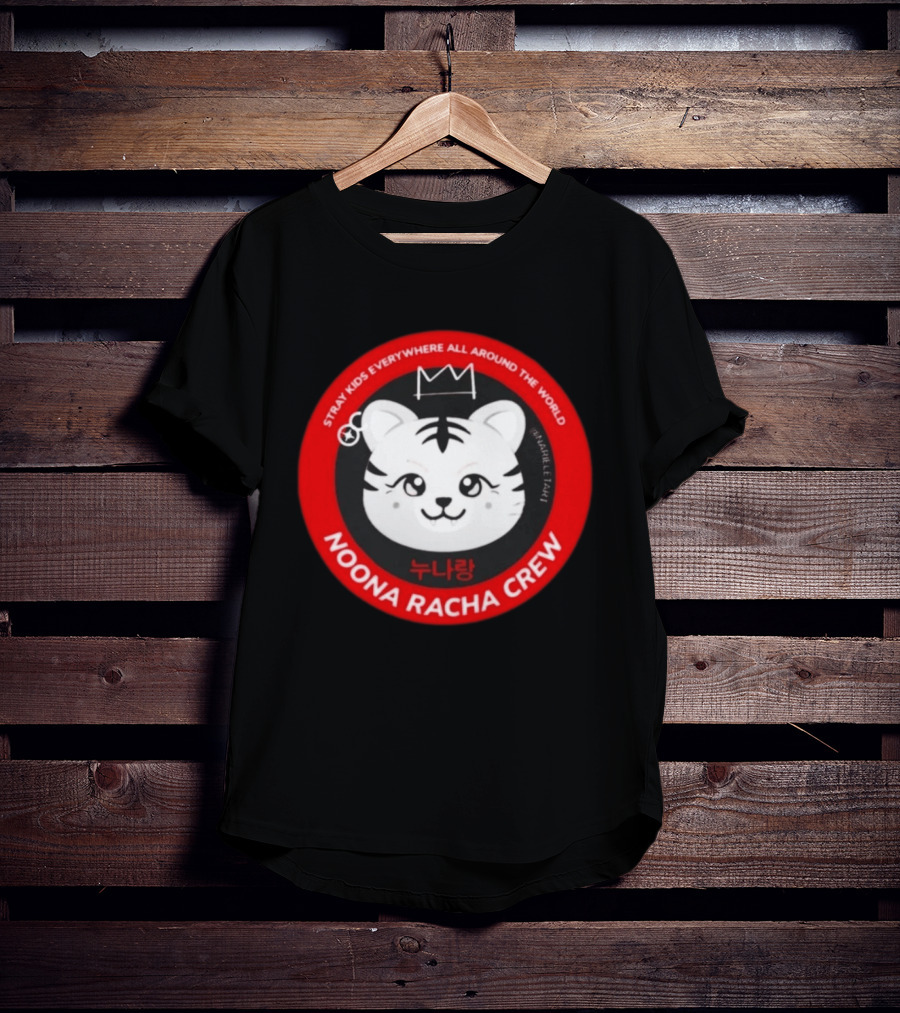 Stray Kids Everywhere All Around The World Noona Racha Crew Tiger Face T-Shirt