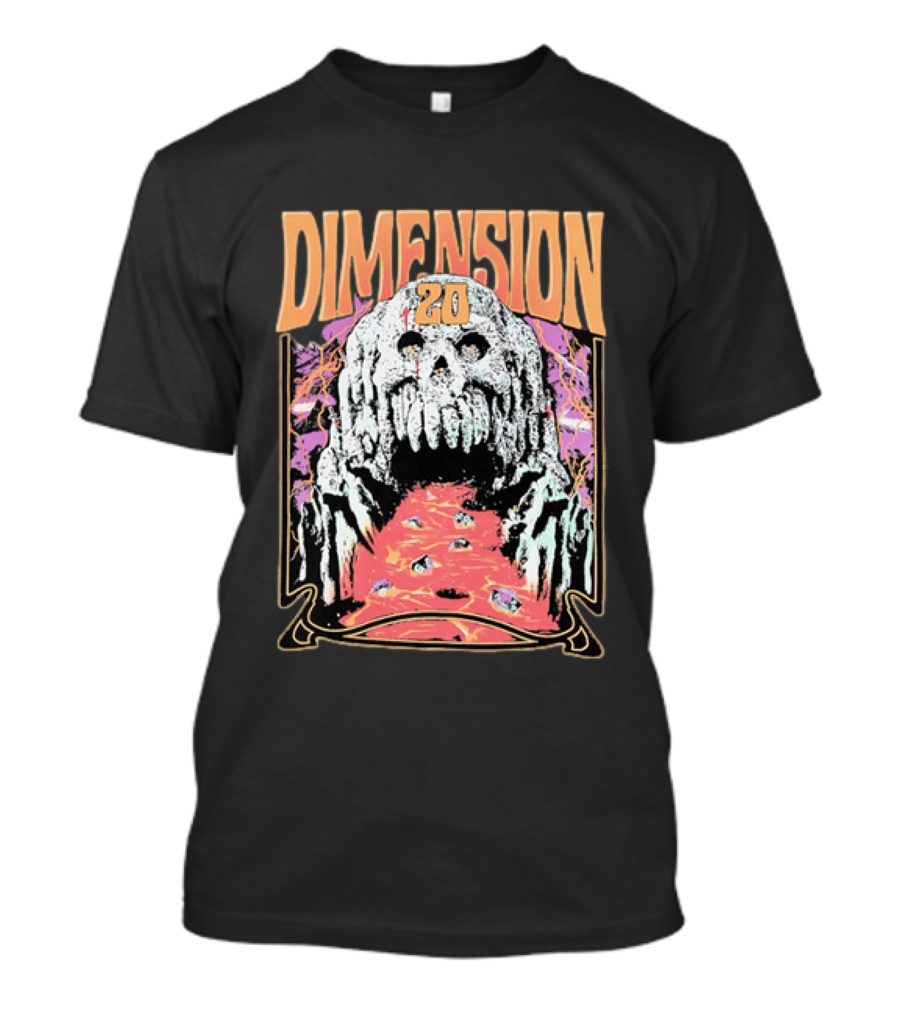 Dimension 20 Skull Lava Dice T-Shirt