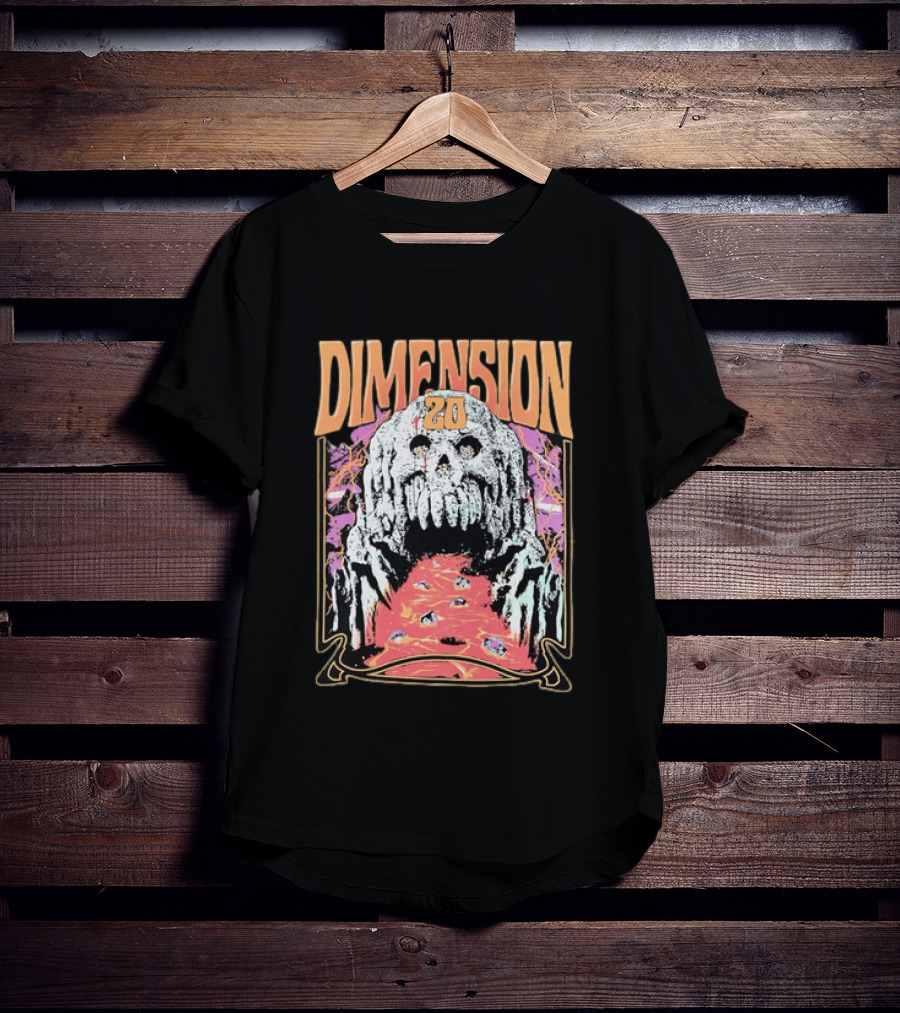 Dimension 20 Skull Lava Dice T-Shirt