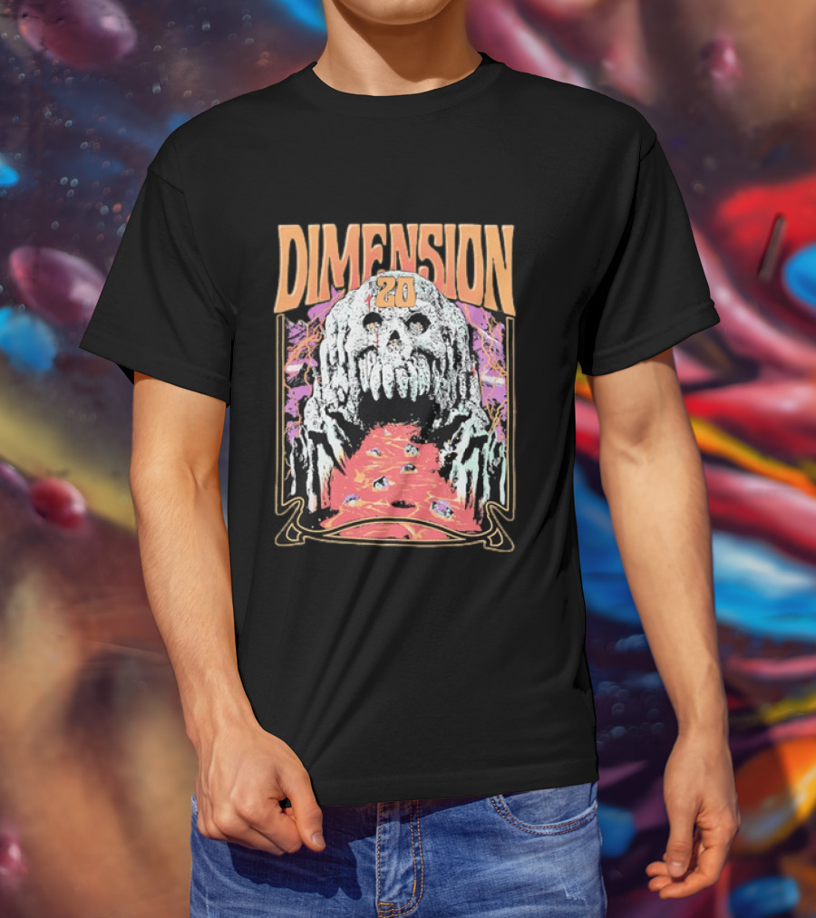 Dimension 20 Skull Lava Dice T-Shirt