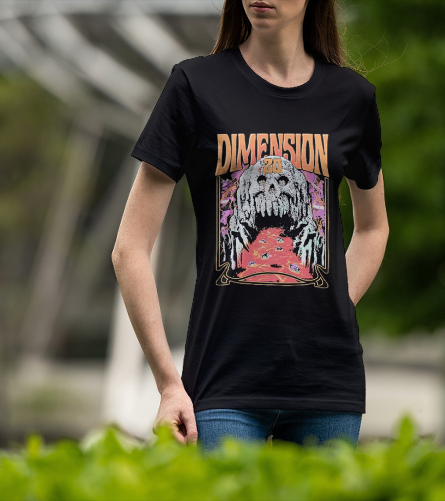 Dimension 20 Skull Lava Dice T-Shirt