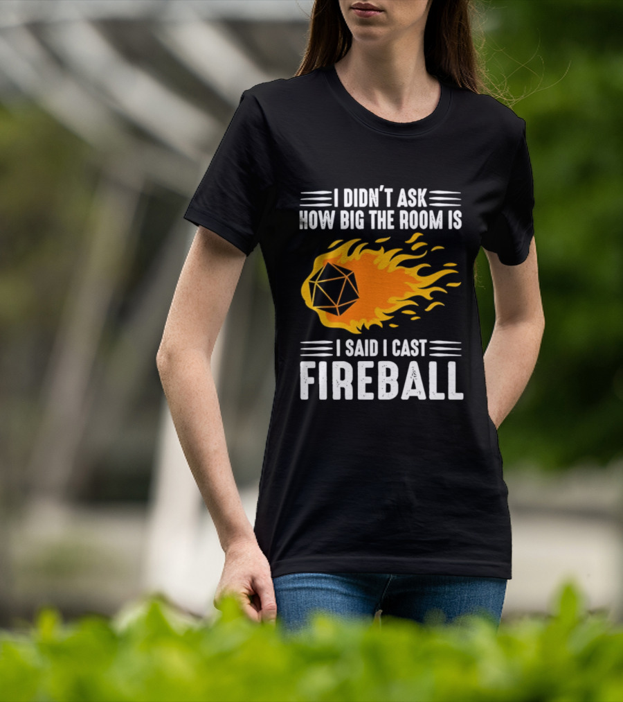 I Didn't Ask How Big The Room Is I Said I Cast Fireball Dice Flame Adventure T-Shirt