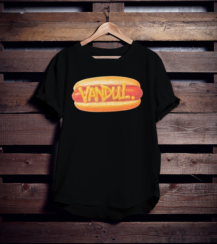 Vandul Mustard Hot Dog Bold Typeface T-Shirt