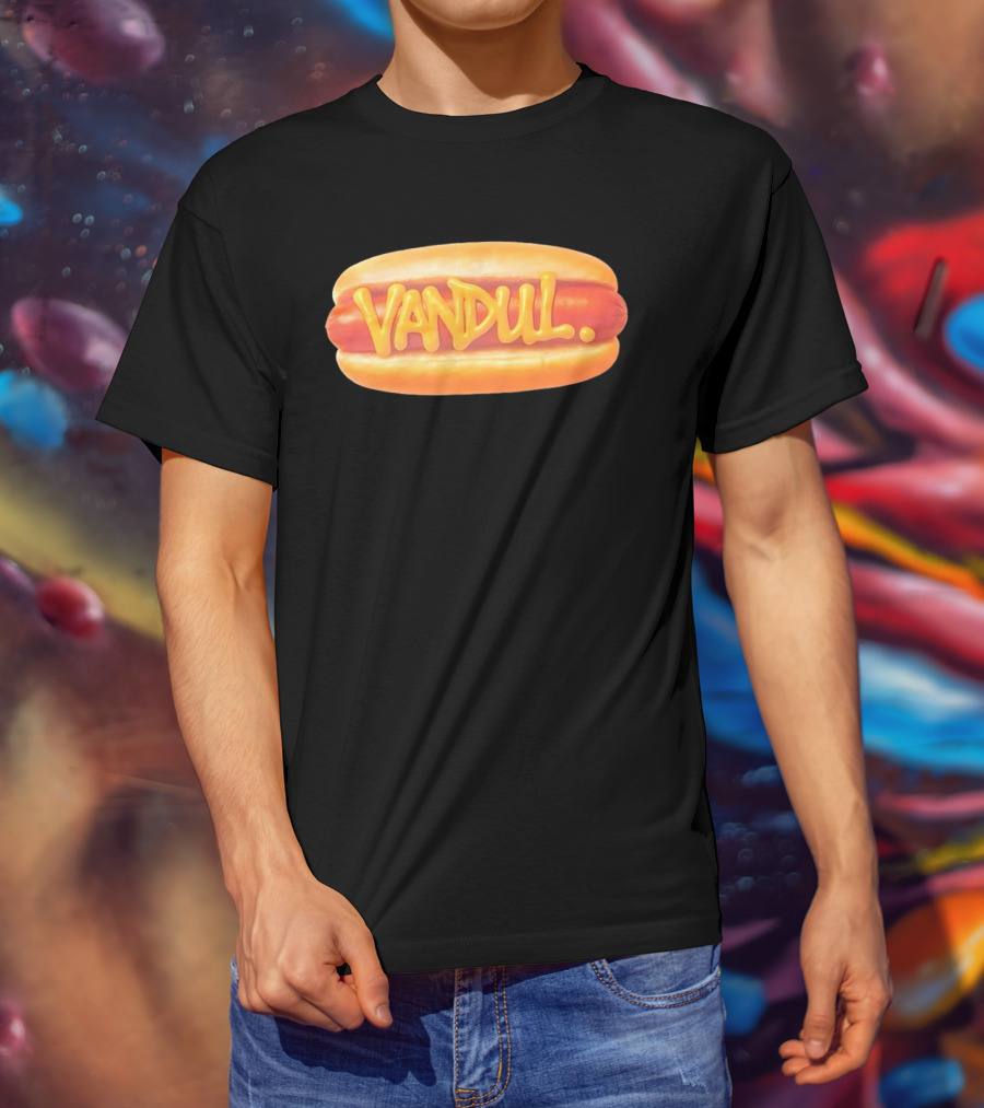 Vandul Mustard Hot Dog Bold Typeface T-Shirt