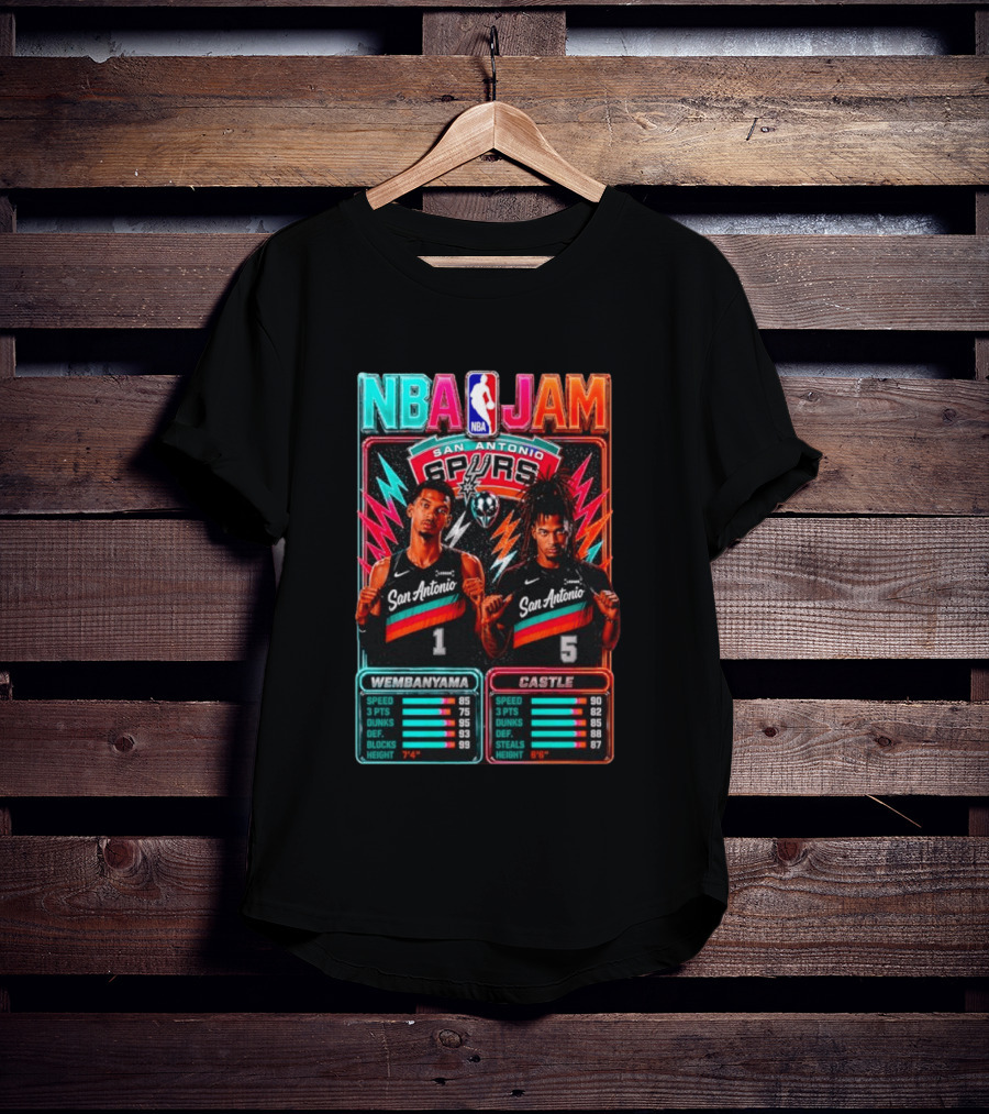 NBA Jam Wembanyama Castle San Antonio Spurs T-Shirt