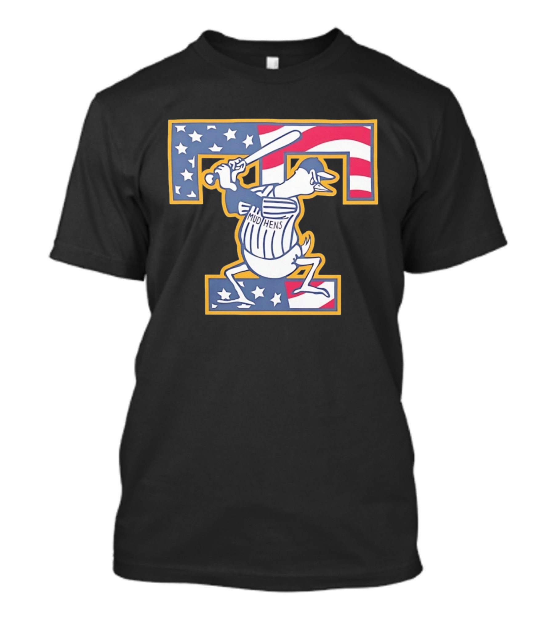 Toledo Mud Hens Muddy Stars And Stripes American Baseball T-Shirt