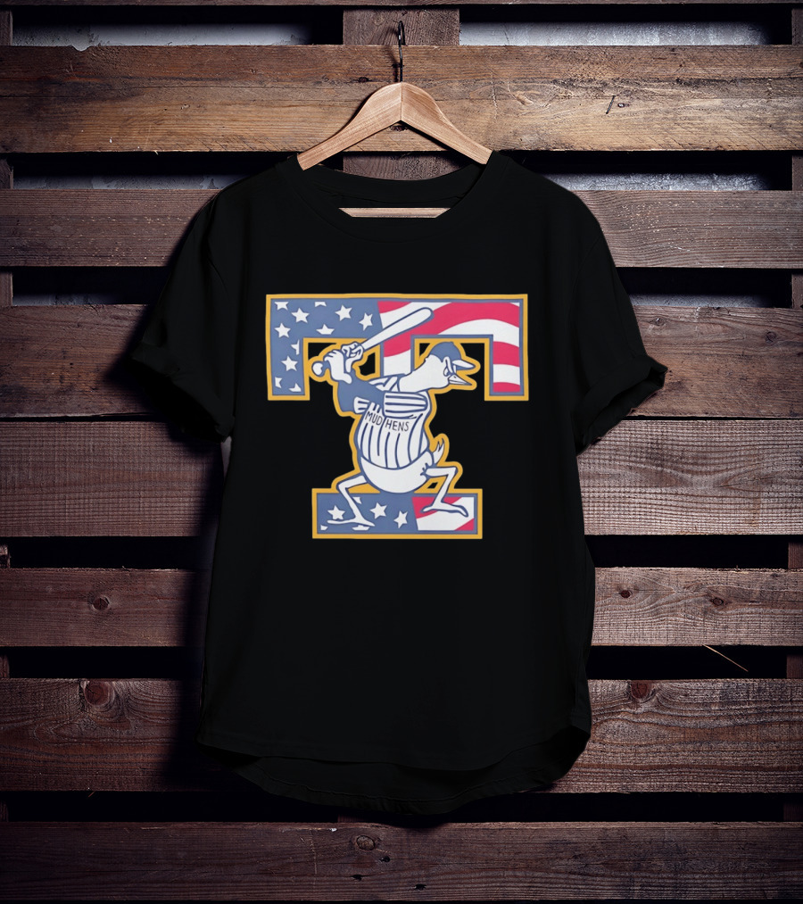 Toledo Mud Hens Muddy Stars And Stripes American Baseball T-Shirt