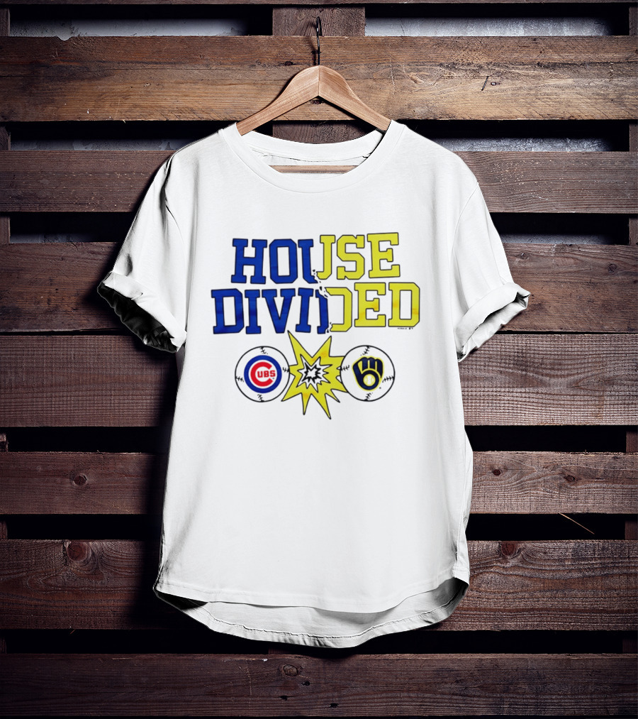 Chicago Cubs Vs Milwaukee Brewers Rivalry House Divided Fan Gear T-Shirt