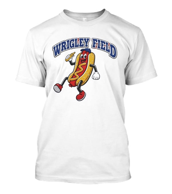 Wrigley Field Hot Dog Mascot Sprint With Mustard T-Shirt
