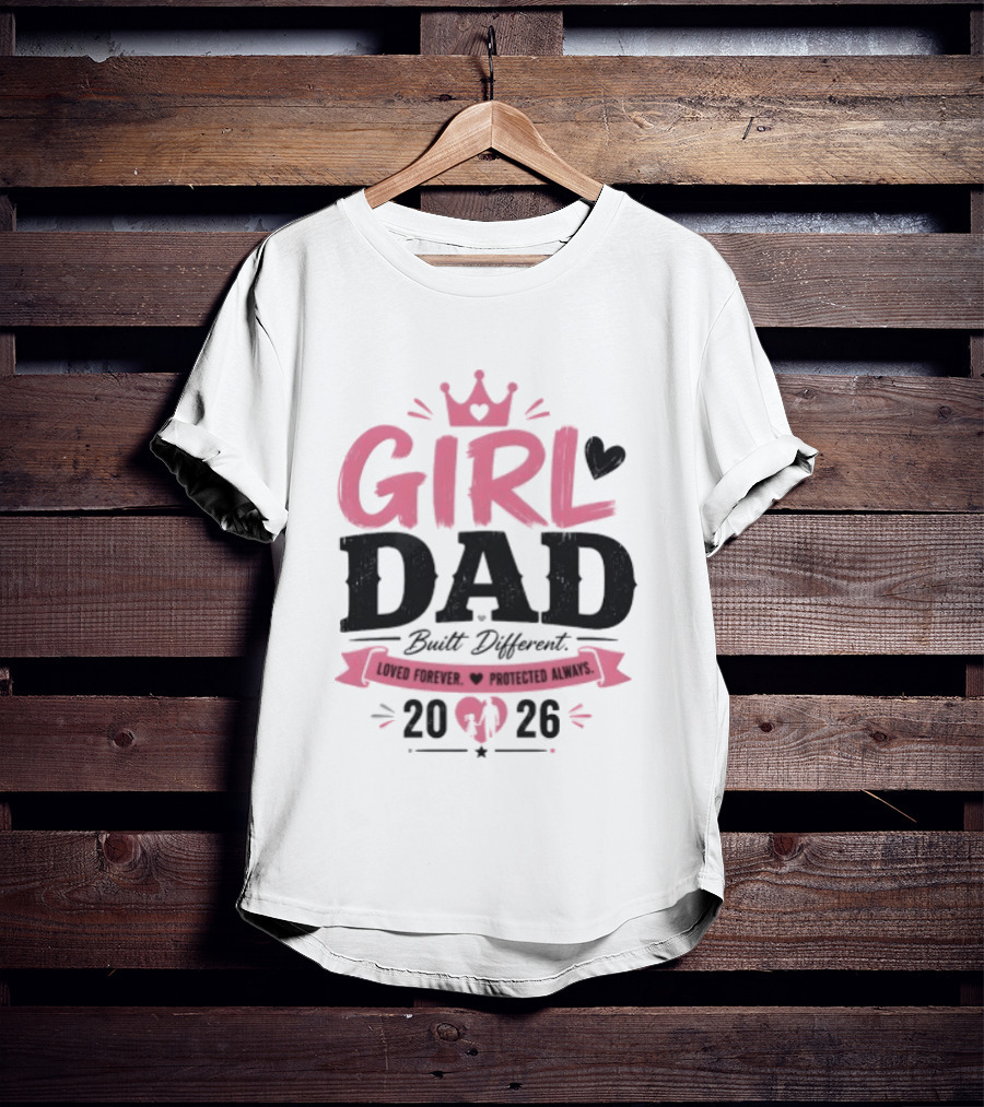 Girl Dad Built Different Loved Forever Protected Always 2026 T-Shirt