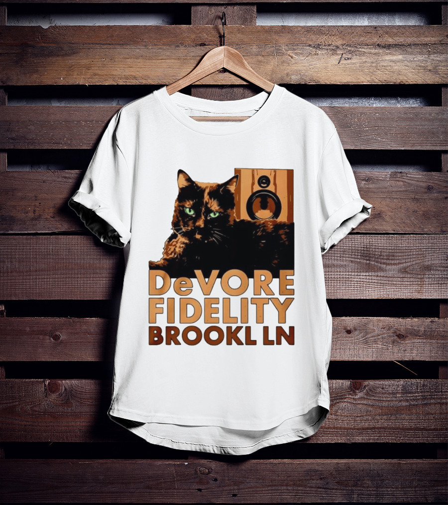 DeVore Fidelity Brooklyn Cat Speaker T-Shirt