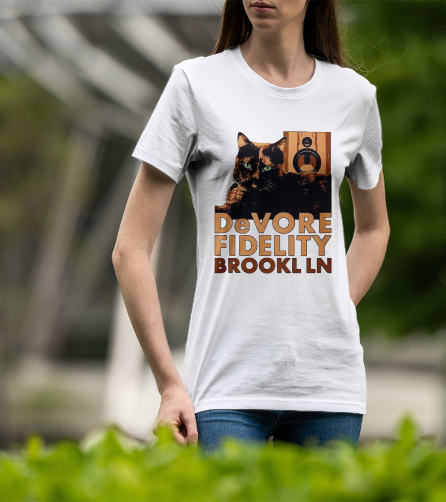 DeVore Fidelity Brooklyn Cat Speaker T-Shirt