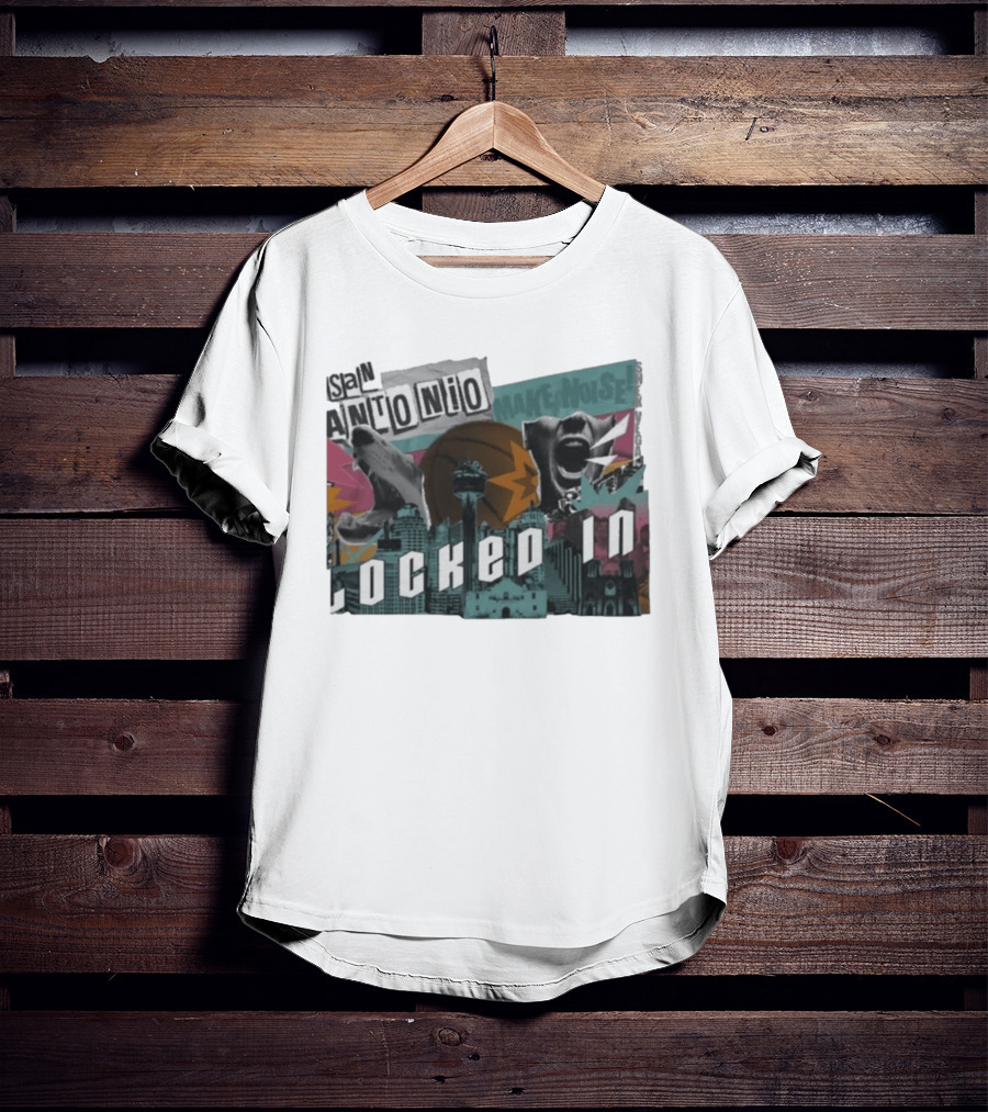 San Antonio Locked In Make Noise Basketball Skyline T-Shirt