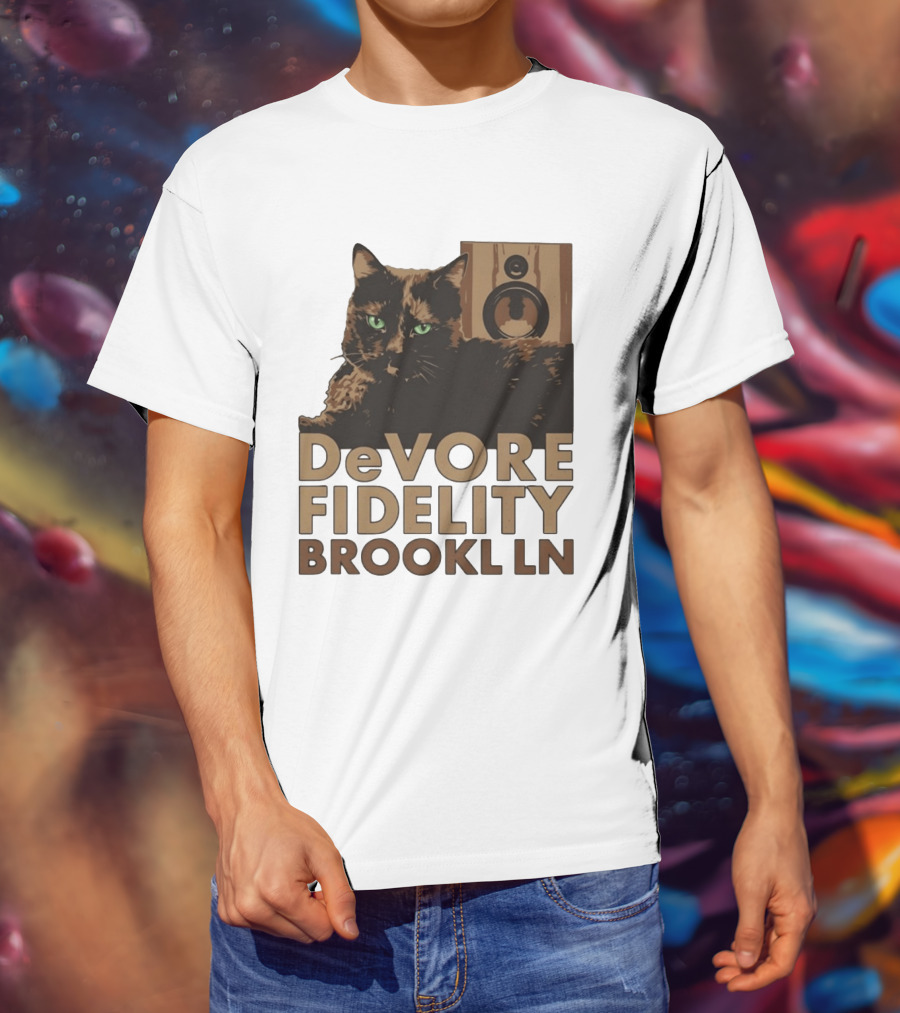 DeVore Fidelity Brooklyn LN Cat Speaker T-Shirt