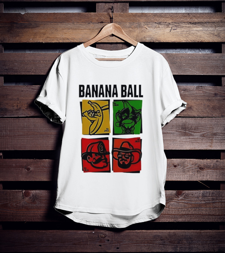 Savannah Bananas Baseball Banana Ball Colorful Character Blocks T-Shirt