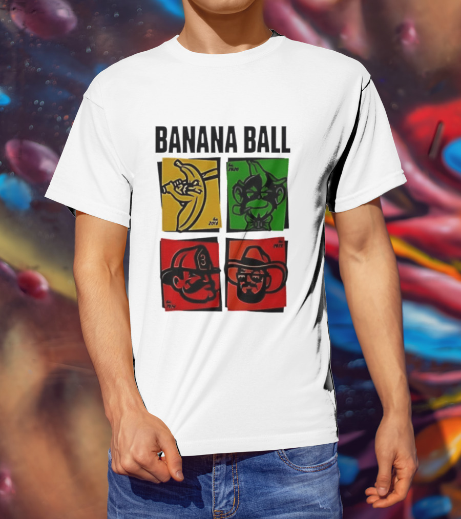 Savannah Bananas Baseball Banana Ball Colorful Character Blocks T-Shirt