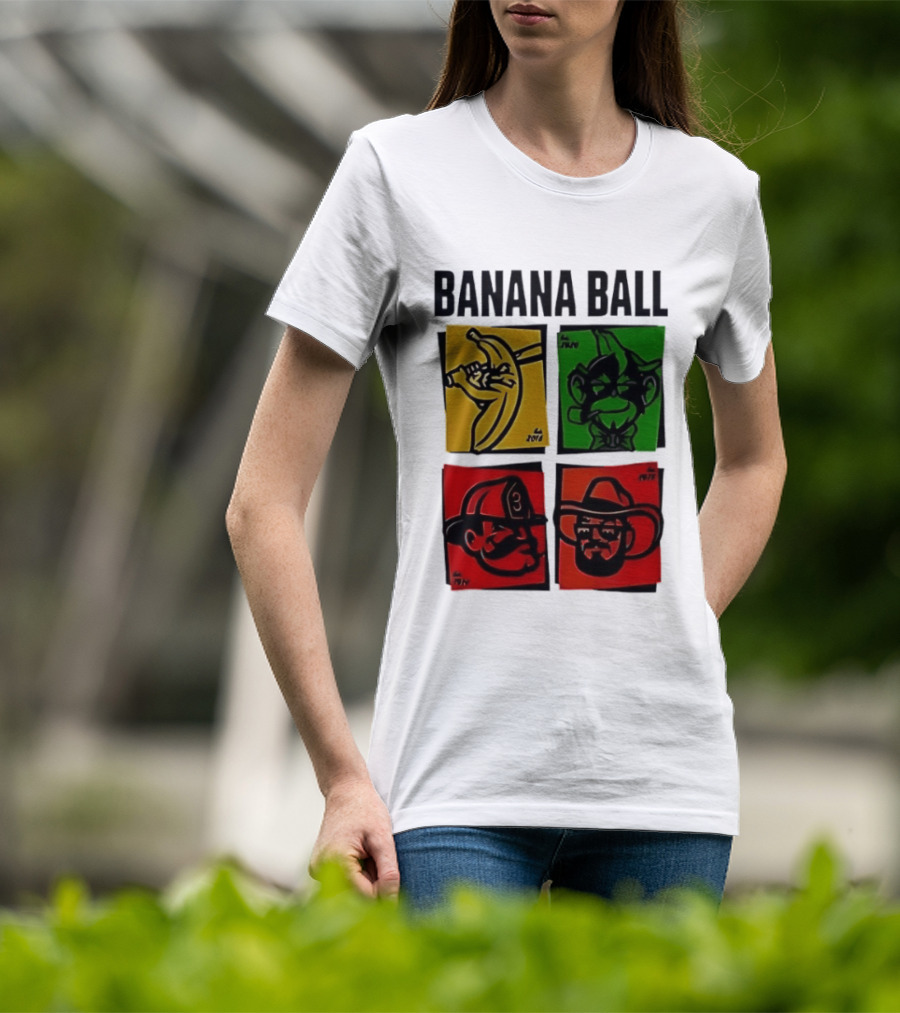 Savannah Bananas Baseball Banana Ball Colorful Character Blocks T-Shirt