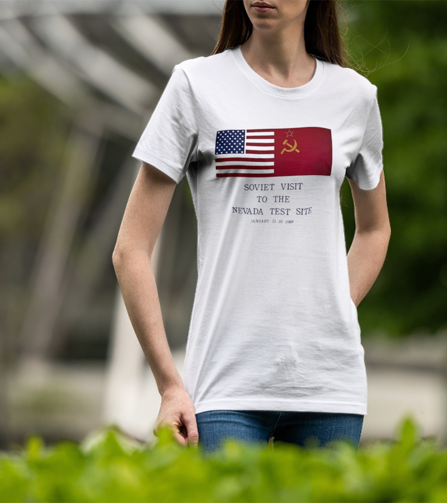 Soviet Visit To The Nevada Test Site January 28 1988 Flag T-Shirt